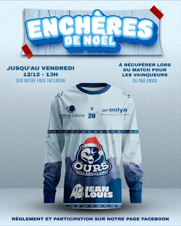 Enchères maillot de Noël 2025