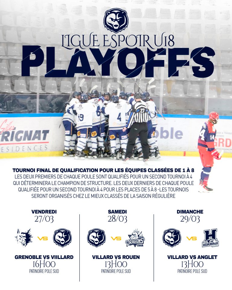 Les U18 débutent leurs Playoffs